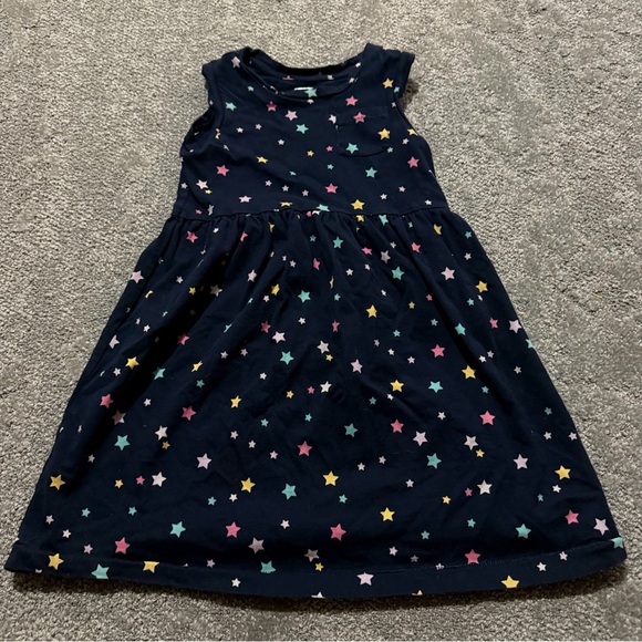 GAP Other - GAP kids navy‎ blue sleeveless dress with multicolored stars all over size 5